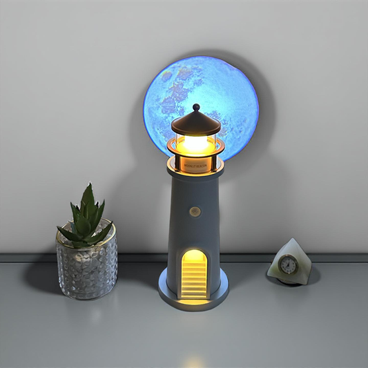 Lampă Magică Far cu Proiecție de Lună 3 în 1